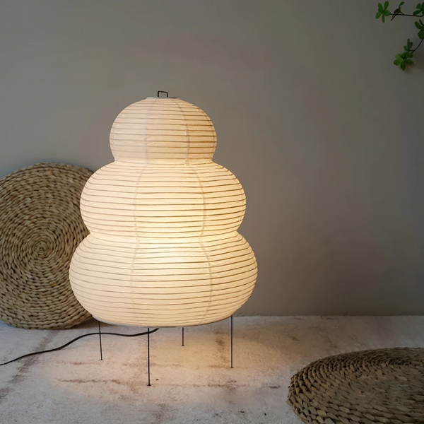 NARA - Japanse Vloerlamp van Rijstpapier – 60 cm Hoog, Elegante Staande Lamp voor Woonkamer en Slaapkamer 0