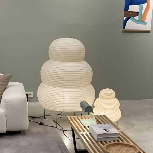 NARA - Japanse Vloerlamp van Rijstpapier – 60 cm Hoog, Elegante Staande Lamp voor Woonkamer en Slaapkamer 1