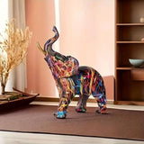 NARA - Kleurrijk Olifant Beeldje van Premium Resin met Graffiti Design - 25 cm Hoog voor Moderne Interieurs 2