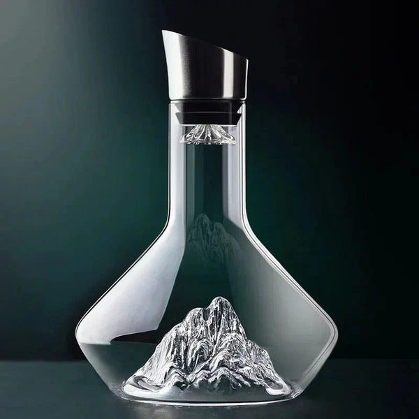 NARA - Luxe 1500ml Iceberg Decanter van Bleifrij Kristal voor Rode Wijn - Handgemaakt en Elegante Vorm 0