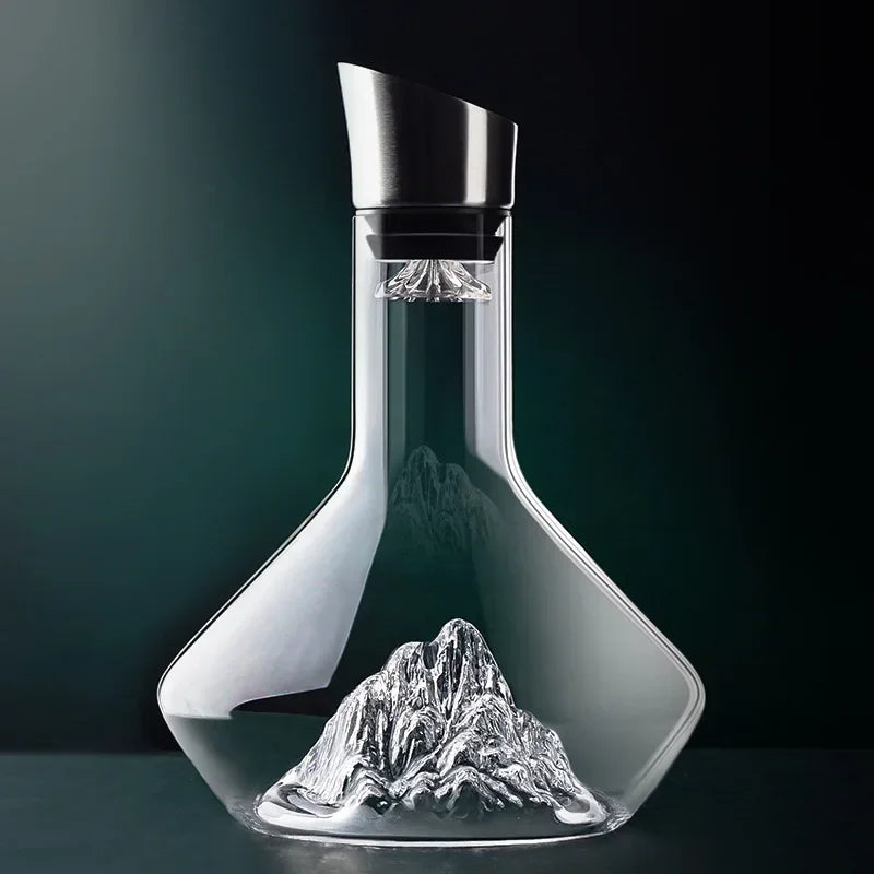 NARA - Luxe 1500ml Iceberg Decanter van Bleifrij Kristal voor Rode Wijn - Handgemaakt en Elegante Vorm 4