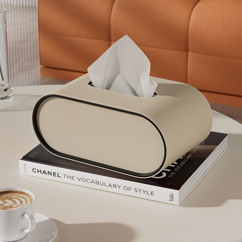 NARA - Luxe Lederen Tissuebox met Ovaal Ontwerp - Duurzaam en Elegant voor Thuis of Kantoor 4