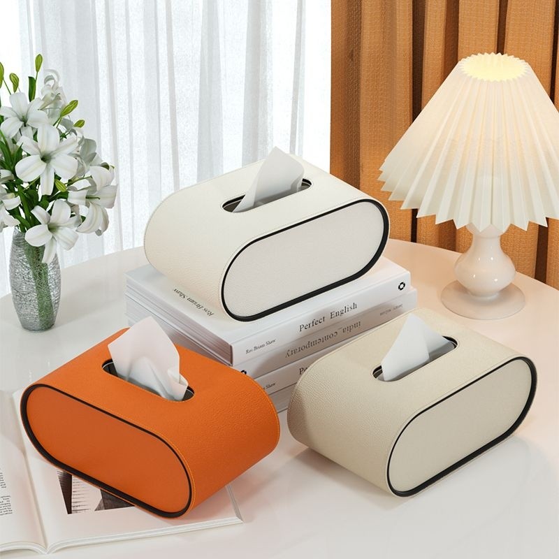 NARA - Luxe Lederen Tissuebox met Ovaal Ontwerp - Duurzaam en Elegant voor Thuis of Kantoor 6