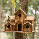 NARA - Luxe Vogelhuisje van Massief Hout met 6 Ingangsgaten voor Kleine Vogels 2
