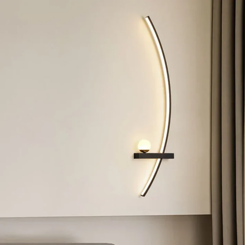 NARA - Luxe Zwarte LED Wandlamp met Minimalistisch Design voor Binnen – Energiezuinige Muurlamp voor Woonkamer en Slaapkamer 3