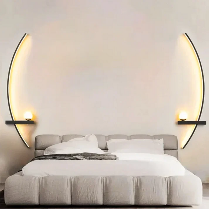 NARA - Luxe Zwarte LED Wandlamp met Minimalistisch Design voor Binnen – Energiezuinige Muurlamp voor Woonkamer en Slaapkamer 4