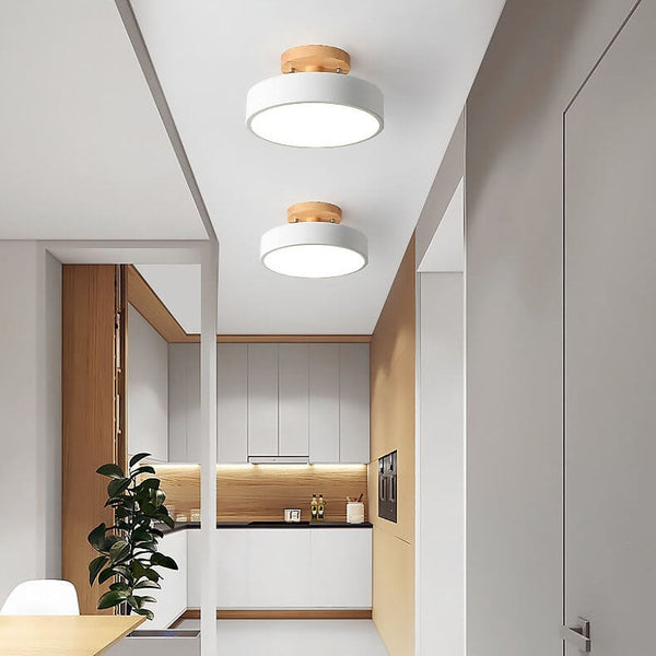 NARA - Moderne LED Deckenleuchte in Beige, Groen, Roze, Wit, Grijs - Halbunterputz Design 0