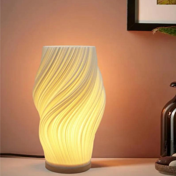 NARA - Moderne Swirl Tafellamp met Warme LED Verlichting – Compact en Stijlvol voor Elk Interieur 0