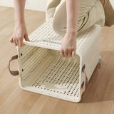 NARA - Opvouwbare Wasmand met Wielen – Ruimtebesparend en Stevig – Neutraal Grijs, 60 x 40 x 30 cm 4