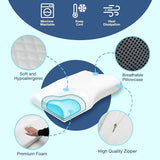 NARA - Orthopedisch Slaapkussen van Traagschuim met Verkoelende Gel – Ergonomisch en Ademend 50x30x10 cm 3