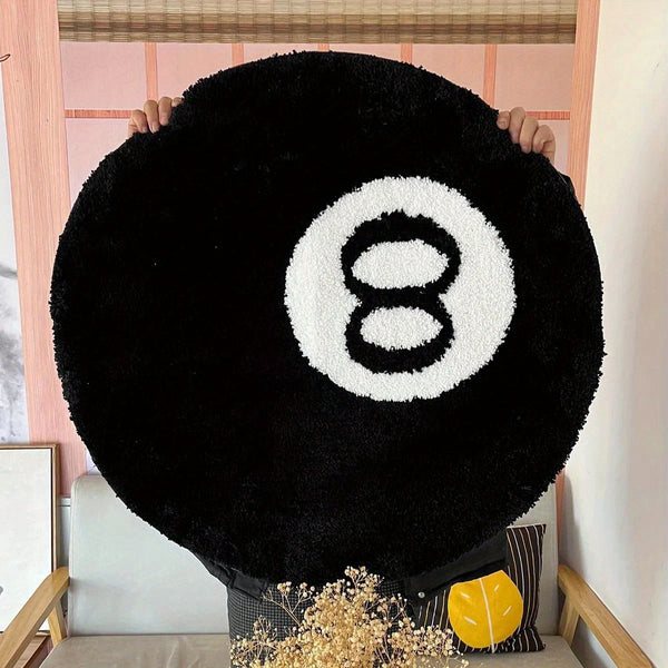 NARA - Retro 8-Ball Tapijt met Rutschfest Ondersteuning – Voor Binnen en Buiten – Hoogwaardige Polyester Vloerkleed 0