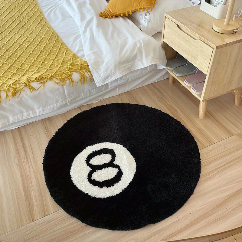 NARA - Retro 8-Ball Tapijt met Rutschfest Ondersteuning – Voor Binnen en Buiten – Hoogwaardige Polyester Vloerkleed 2