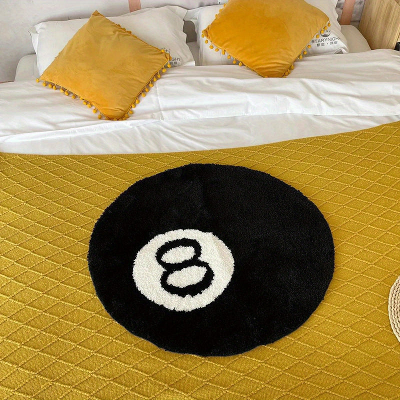 NARA - Retro 8-Ball Tapijt met Rutschfest Ondersteuning – Voor Binnen en Buiten – Hoogwaardige Polyester Vloerkleed 3