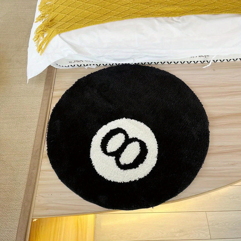 NARA - Retro 8-Ball Tapijt met Rutschfest Ondersteuning – Voor Binnen en Buiten – Hoogwaardige Polyester Vloerkleed 4