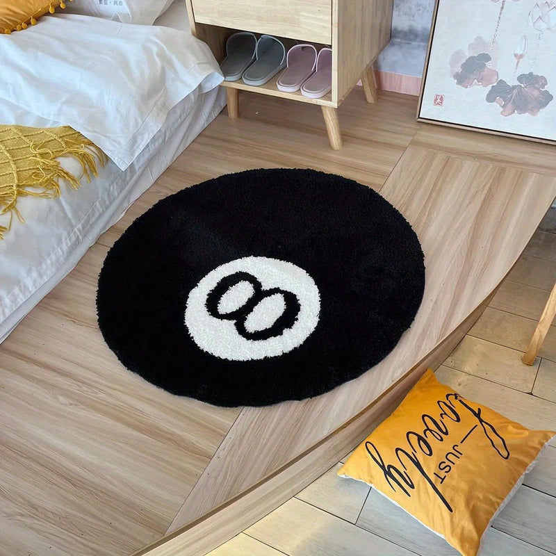 NARA - Retro 8-Ball Tapijt met Rutschfest Ondersteuning – Voor Binnen en Buiten – Hoogwaardige Polyester Vloerkleed 6
