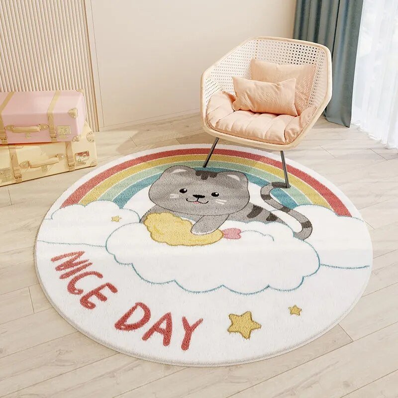 NARA - Rond Vloerkleed voor Kinderen - Zacht en Duurzaam, Machinewasbaar, 60-120 cm 9