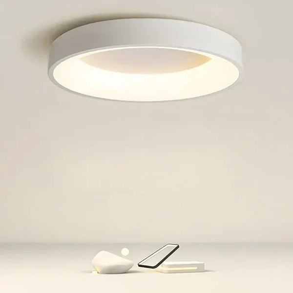 NARA - Ronde LED Plafondlamp met Scandinavisch Ontwerp - Warmwit Licht - 30 cm Aluminium en Acrylglas 1