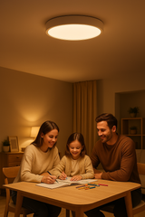 NARA - Ronde LED Plafondlamp met Scandinavisch Ontwerp - Warmwit Licht - 30 cm Aluminium en Acrylglas 3
