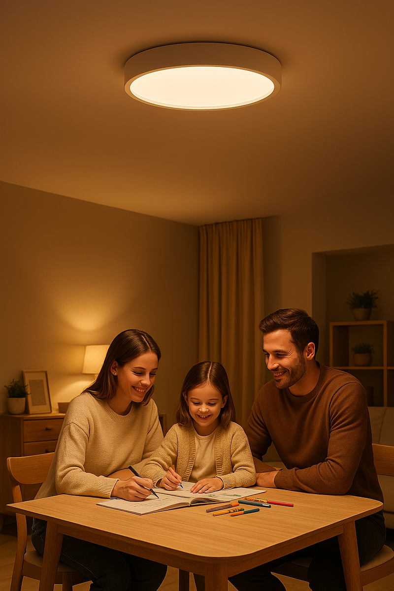 NARA - Ronde LED Plafondlamp met Scandinavisch Ontwerp - Warmwit Licht - 30 cm Aluminium en Acrylglas 3