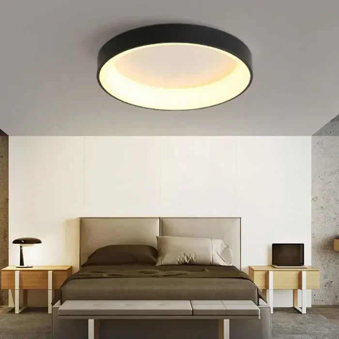 NARA - Ronde LED Plafondlamp met Scandinavisch Ontwerp - Warmwit Licht - 30 cm Aluminium en Acrylglas 5