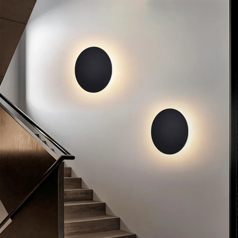 NARA - Ronde LED Wandlamp met Stijlvol Design in Zwart, Goud en Wit – Moderne Wandverlichting voor Binnen 2