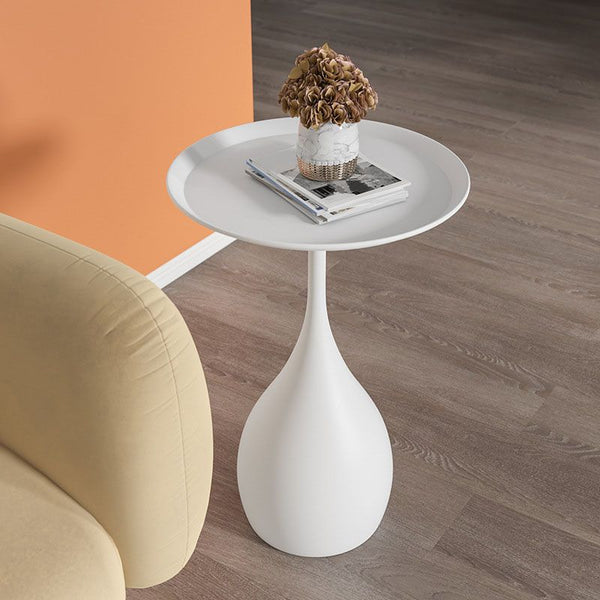 NARA - Ronde Salontafel Zwart van Hoogwaardig Metaal met Antieke Afwerking - Modern Bijzettafel voor Woonruimte 0