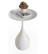 NARA - Ronde Salontafel Zwart van Hoogwaardig Metaal met Antieke Afwerking - Modern Bijzettafel voor Woonruimte 2