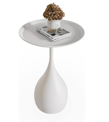 NARA - Ronde Salontafel Zwart van Hoogwaardig Metaal met Antieke Afwerking - Modern Bijzettafel voor Woonruimte 2