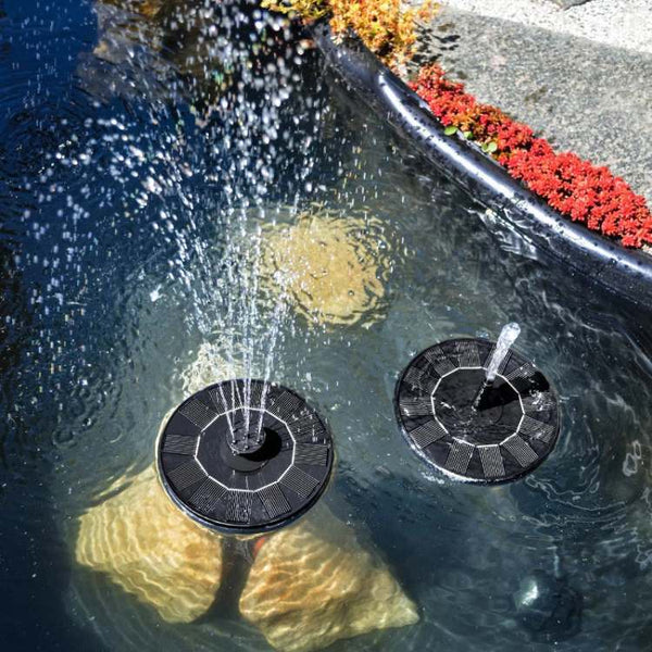 NARA - Solar Fontein voor Vijver en Vogelbad met 6 Sproeikoppen – Draadloze Zonne-energie, Duurzaam Kunststof 1