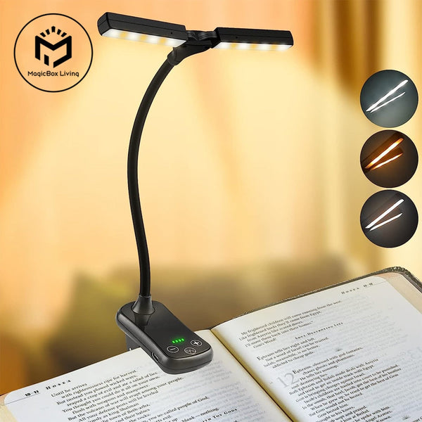 NARA - USB Oplaadbaar Clip-on Boeklampje met 3 Kleuren en 8 Helderheidsniveaus - Draagbaar Leeslicht voor Thuis en Reizen 1