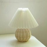 NARA - Vintage Tafel Lamp met Plissé Lampenkap – Elegante Retro Verlichting voor Nachtkastje en Woonkamer 10