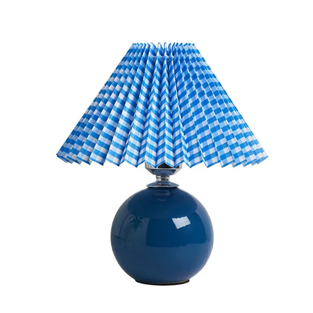 NARA - Vintage Tafel Lamp met Plissé Lampenkap – Elegante Retro Verlichting voor Nachtkastje en Woonkamer 11