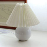 NARA - Vintage Tafel Lamp met Plissé Lampenkap – Elegante Retro Verlichting voor Nachtkastje en Woonkamer 12