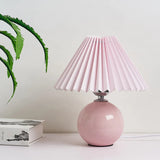 NARA - Vintage Tafel Lamp met Plissé Lampenkap – Elegante Retro Verlichting voor Nachtkastje en Woonkamer 1