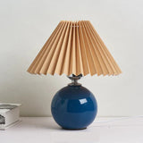 NARA - Vintage Tafel Lamp met Plissé Lampenkap – Elegante Retro Verlichting voor Nachtkastje en Woonkamer 2