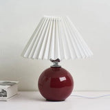 NARA - Vintage Tafel Lamp met Plissé Lampenkap – Elegante Retro Verlichting voor Nachtkastje en Woonkamer 5