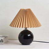 NARA - Vintage Tafel Lamp met Plissé Lampenkap – Elegante Retro Verlichting voor Nachtkastje en Woonkamer 6