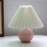 NARA - Vintage Tafel Lamp met Plissé Lampenkap – Elegante Retro Verlichting voor Nachtkastje en Woonkamer 8