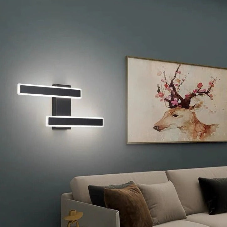 NARA - Wandlamp Zwart van Acryl en IJzer met Warmwit Licht – Modern Minimalistisch Ontwerp voor Binnengebruik 5