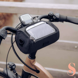 NARA - Waterdichte Fietstas met Touchscreen Telefoonvak – 22 x 12,5 x 12,5 cm – Zwart Nylon voor Fietsgebruik 0