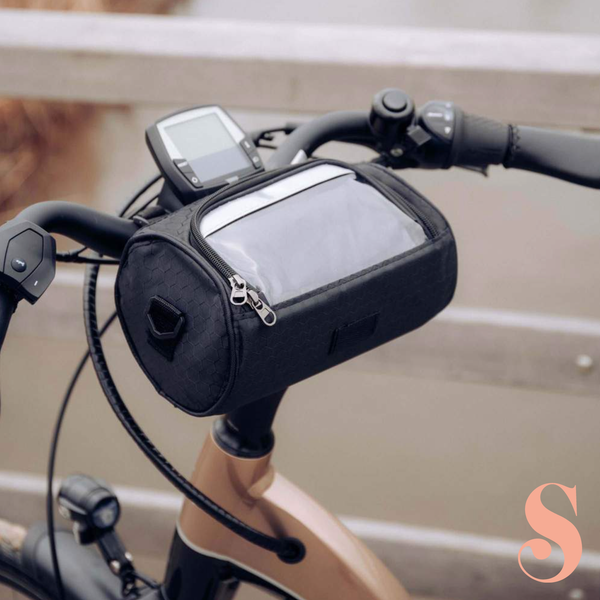 NARA - Waterdichte Fietstas met Touchscreen Telefoonvak – 22 x 12,5 x 12,5 cm – Zwart Nylon voor Fietsgebruik 0