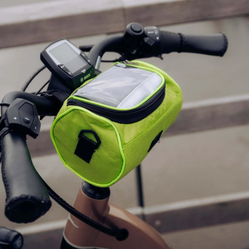 NARA - Waterdichte Fietstas met Touchscreen Telefoonvak – 22 x 12,5 x 12,5 cm – Zwart Nylon voor Fietsgebruik 2