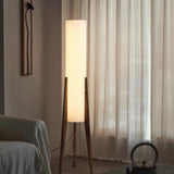 Walnut Vloerlamp – Warme Gloed in Walnoot en Bernstein
