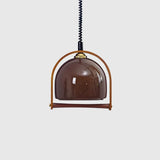 Bauhaus Houten & Glazen Hanglamp – Vintage Design