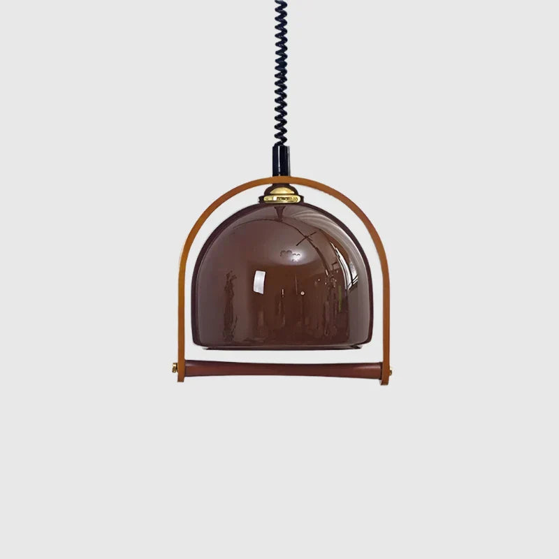 Bauhaus Houten & Glazen Hanglamp – Vintage Design