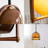 Bauhaus Houten & Glazen Hanglamp – Vintage Design