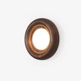 Orbitus Wandlamp – Ronde rust in hout en licht