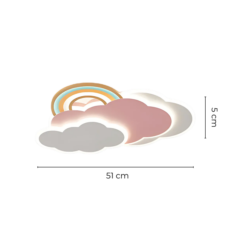 Nara - LED Plafondlamp Kinderkamer met Regenboog & Wolken