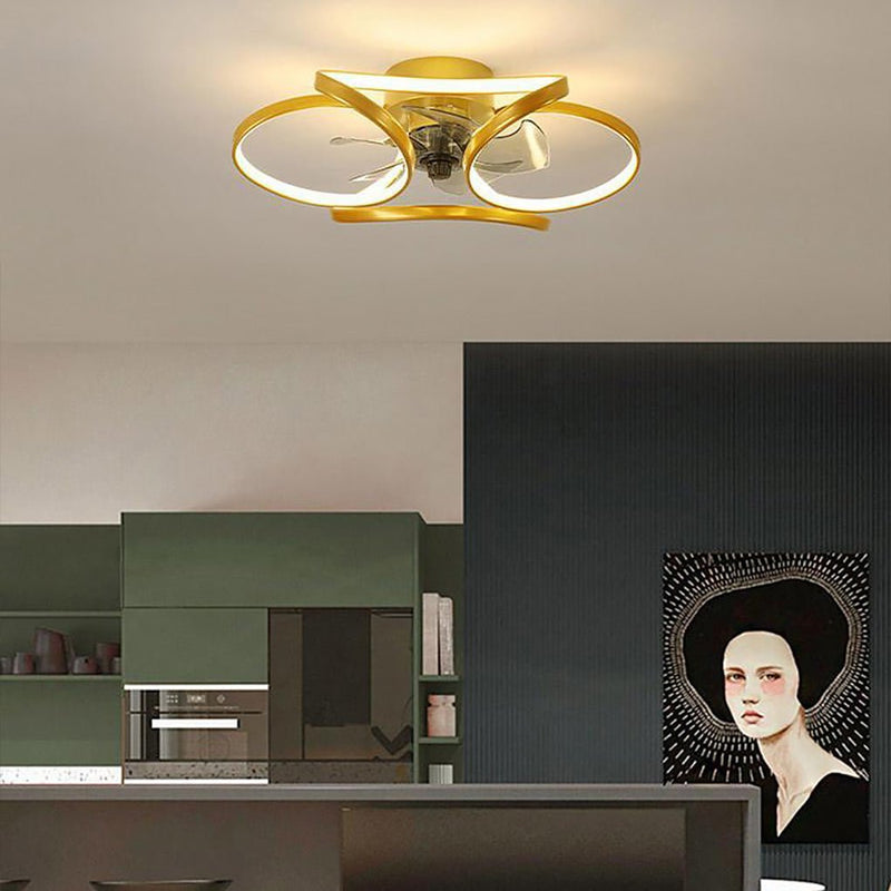 Maison Nara – Elegante Plafondlamp met Ventilator in Sculpturaal Design