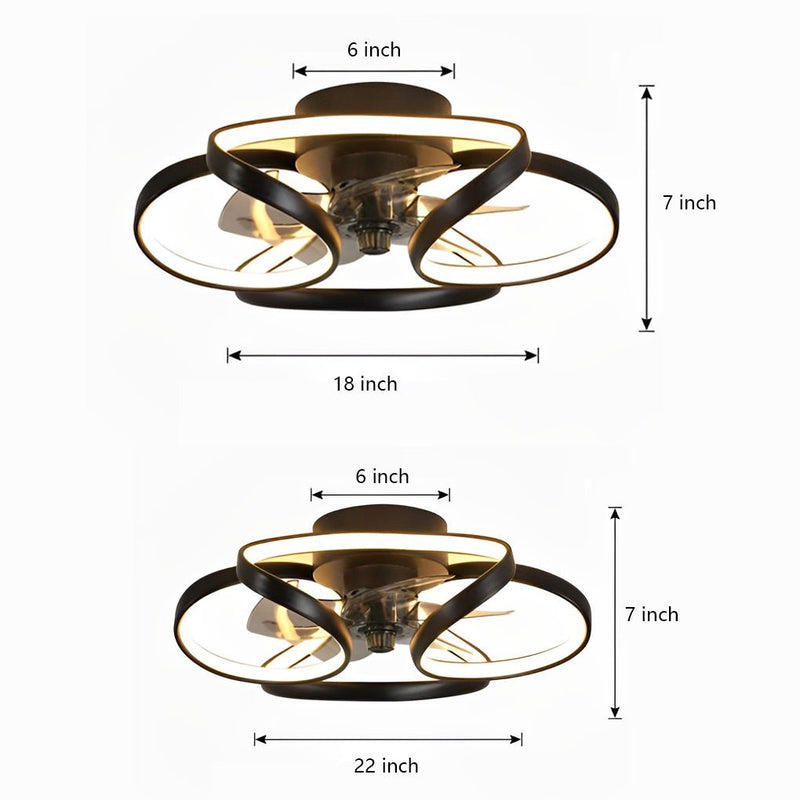 Maison Nara – Elegante Plafondlamp met Ventilator in Sculpturaal Design
